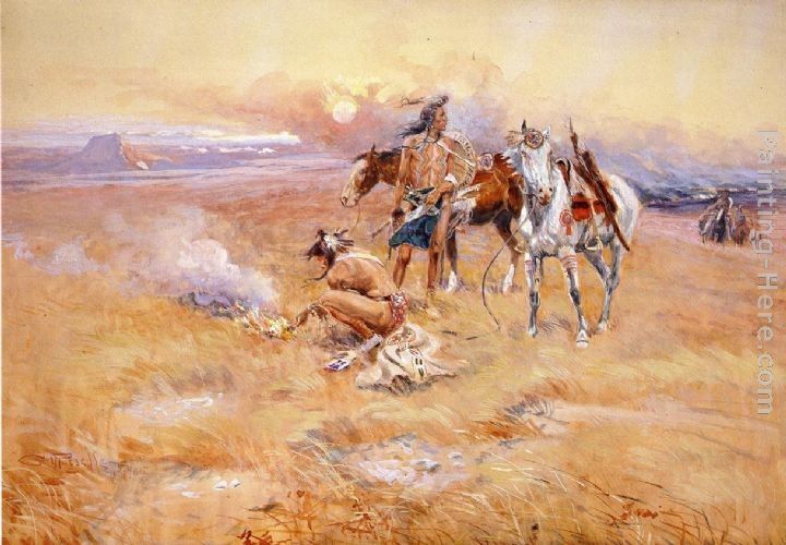 Charles Marion Russell Blackfeet Burning Crow Buffalo Range
